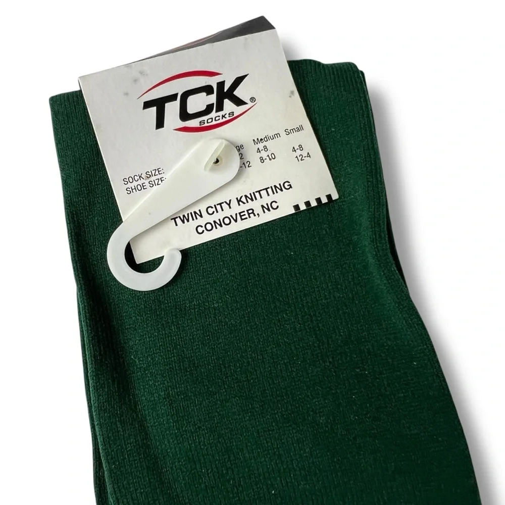 TCK Performance Athletic Socks Baseball Socks Size Large Dark Green 1‎ Pair